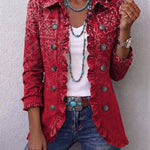 Chaqueta de volantes con estampado paisley degradado Idurre, vista frontal