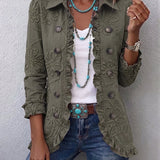 Chaqueta bordada floral boho con volantes Olivia, vista frontal