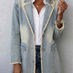 Blazer vintage holgado con bordes deshilachados Soledad, vista frontal
