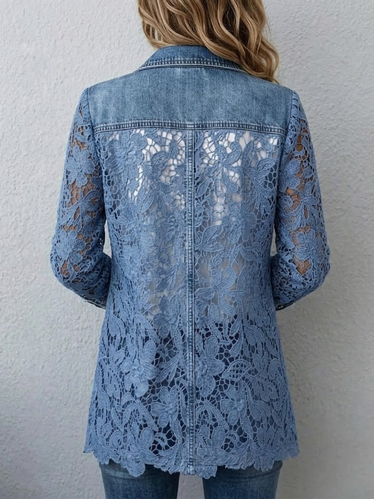 Blazer con paneles de encaje floral Eulalia, vista posterior