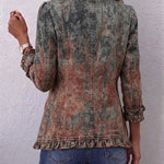 Chaqueta de volantes texturizada en degradado vintage Ianire, vista posterior