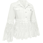 Chaqueta con panel de encaje Zaida, detalle del tejido