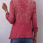 Chaqueta de volantes con estampado paisley vintage Camila, vista posterior