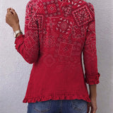 Chaqueta de volantes con estampado paisley degradado Idurre, vista posterior