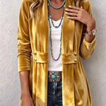 Chaqueta abierta de manga larga con botón vintage Leocadia, detalle 1