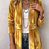 Chaqueta abierta de manga larga con botón vintage Leocadia, detalle 1