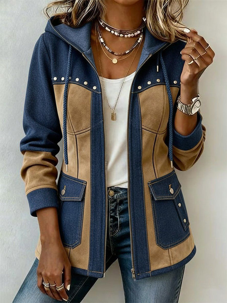 Chaqueta con capucha de patchwork Vicenta, vista frontal
