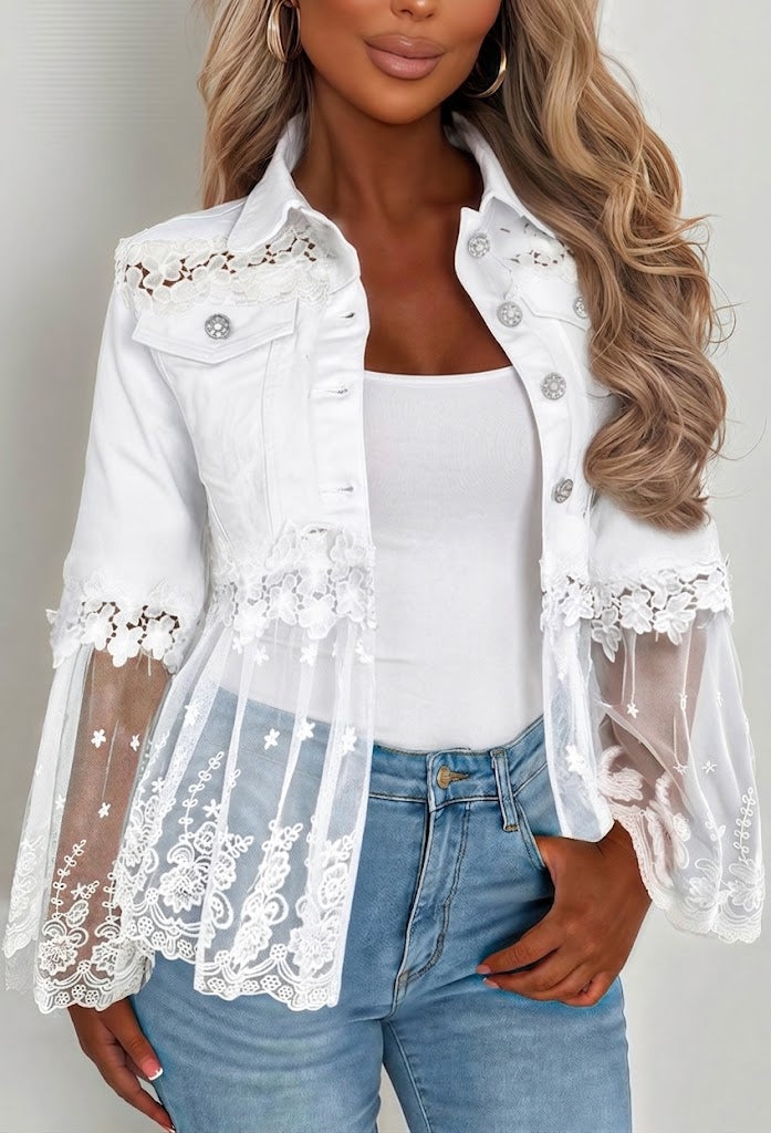 Chaqueta con panel de encaje Zaida, vista frontal
