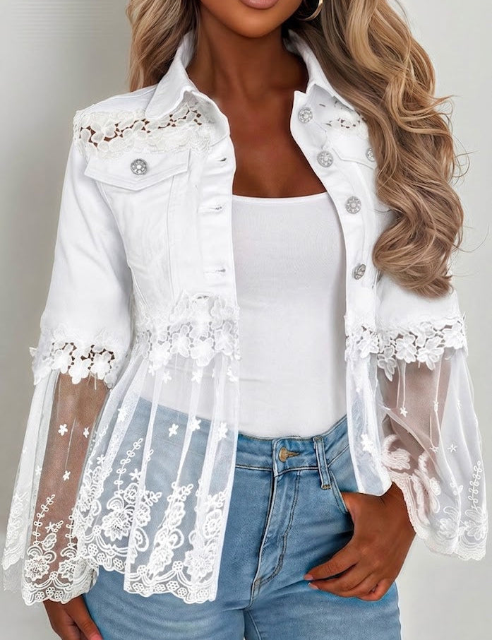 Chaqueta con panel de encaje Zaida, vista frontal