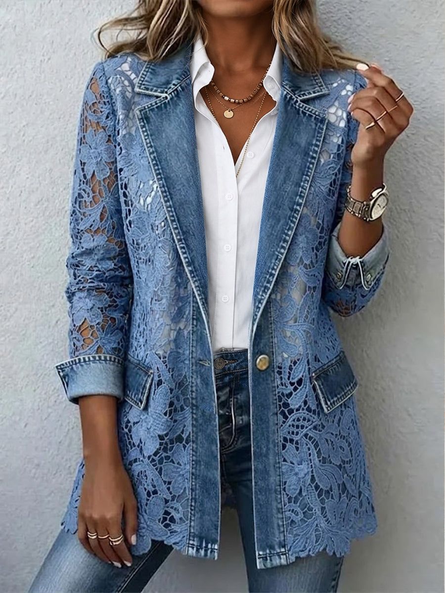Blazer con paneles de encaje floral Eulalia, vista frontal