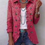 Chaqueta de volantes con estampado paisley vintage Camila, vista frontal