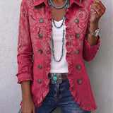 Chaqueta de volantes con estampado paisley vintage Camila, vista frontal