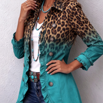 Blazer de volantes en degradado de leopardo Emma, detalle del tejido