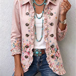 Chaqueta floral con volantes y botones Inmaculada, vista frontal