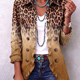 Blazer de volantes en degradado de leopardo Emma, detalle 2