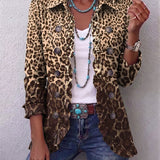 Chaqueta de volantes con estampado de leopardo Otilia, vista frontal