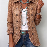 Chaqueta de volantes con estampado floral bohemio Santina, vista frontal