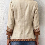 Chaqueta vintage bohemia de flores con volantes Caridad, vista posterior