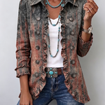 Chaqueta de volantes texturizada en degradado vintage Ianire, vista frontal
