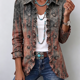 Chaqueta de volantes texturizada en degradado vintage Ianire, vista frontal