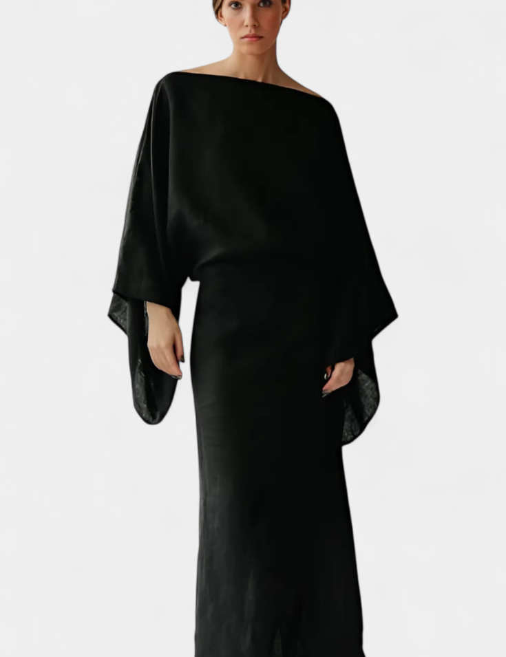 Kamilia Vestido Kimono de Lino y Algodón