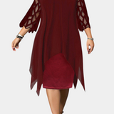 Yana Vestido Talla Grande con Mangas de Encaje