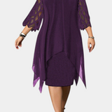 Yana Vestido Talla Grande con Mangas de Encaje