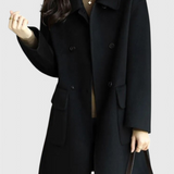 Camille Abrigo de Lana Clásico de Doble Botonadura