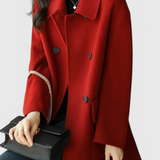 Camille Abrigo de Lana Clásico de Doble Botonadura