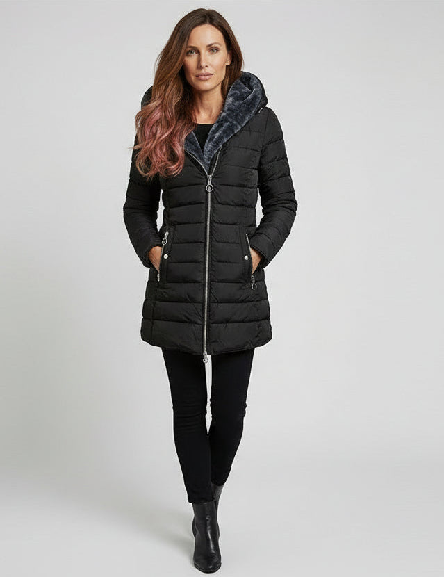 ELVIRA | ABRIGO ELEGANTE CON CAPUCHA OVERSIZE