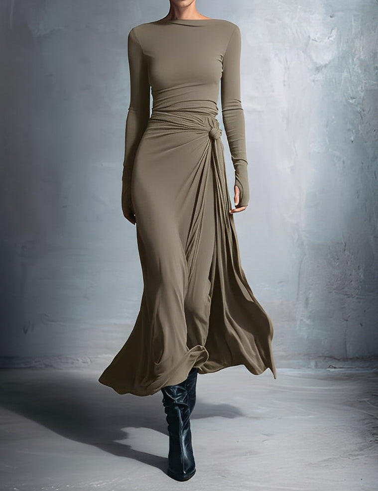 Naiara | Vestido maxi con nudo lateral