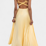 Arlena Vestido Plisado de Tiras con Espalda Cruzada