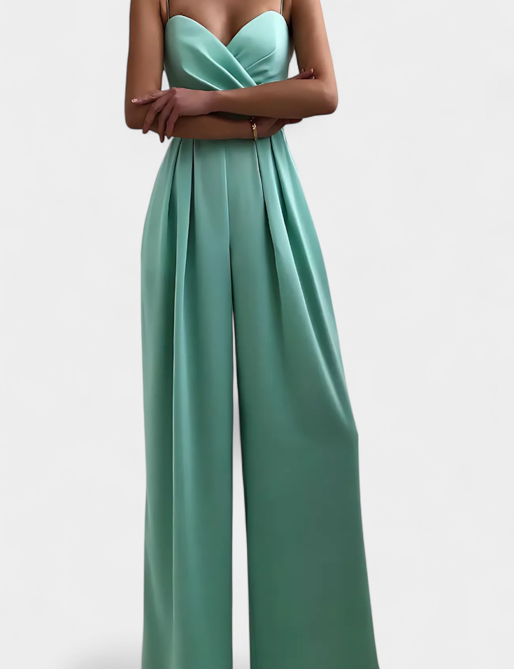 Romily Mono Sexy con Tirantes y Pierna Ancha Elegante